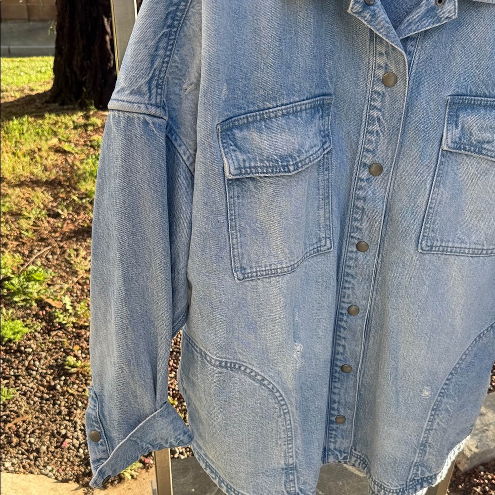 Offline by Aerie Classic Blue Denim Jean Jacket - Picture 4 of 7